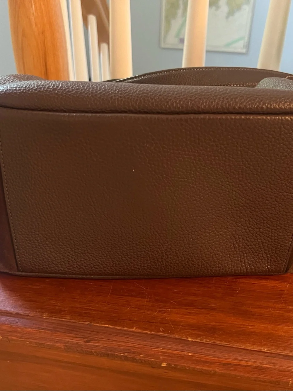 Dark Brown Leather Coach Bag with additional/original shoulder strap